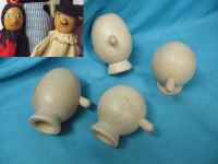 Puppenkopf - Kasperlekopf aus Buchenholz mit Fingerloch