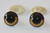 Sicherheitsaugen, Schlafaugen orange-schwarz metallic m. schwarzer Pupille - Augen aus Kunststoff, 1 Paar