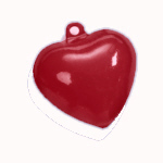 Herzglöckchen, rot, ca. 15 x 17 mm, 1 Stück
