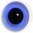 Glasaugen, Paar, transparent dunkelblau mit schwarzer Pupille